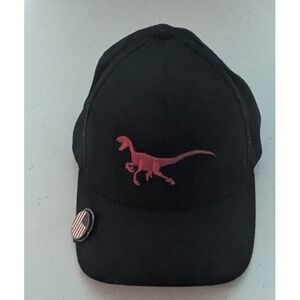 Lids Youth Dinosaur Hat/Cap Flex Fit Black & Red Embroidered